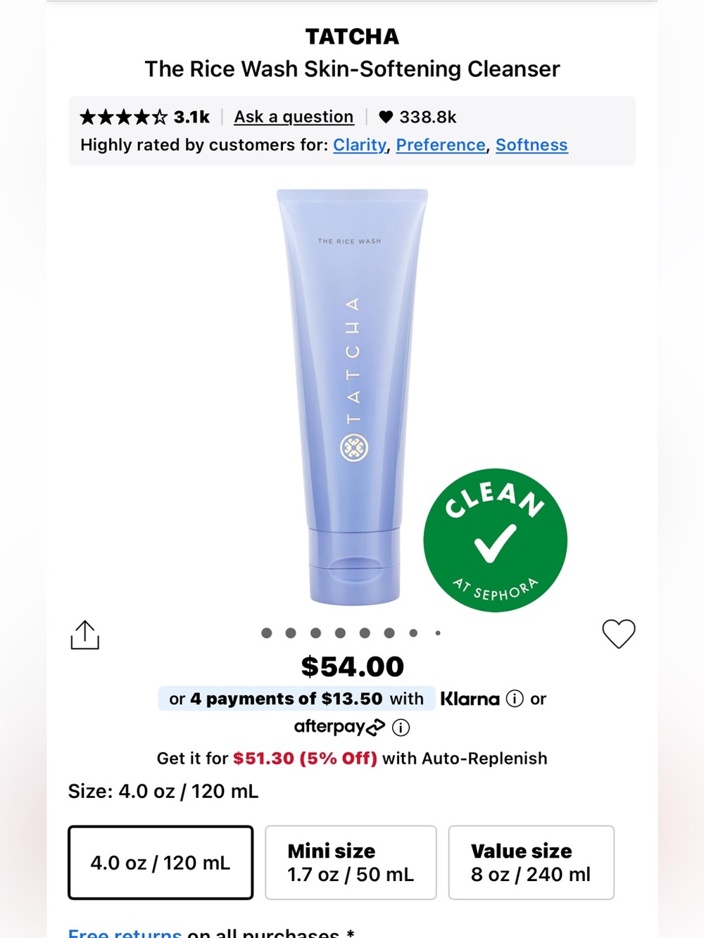 Tatcha Light Lavender Skin-Softening Cleanser